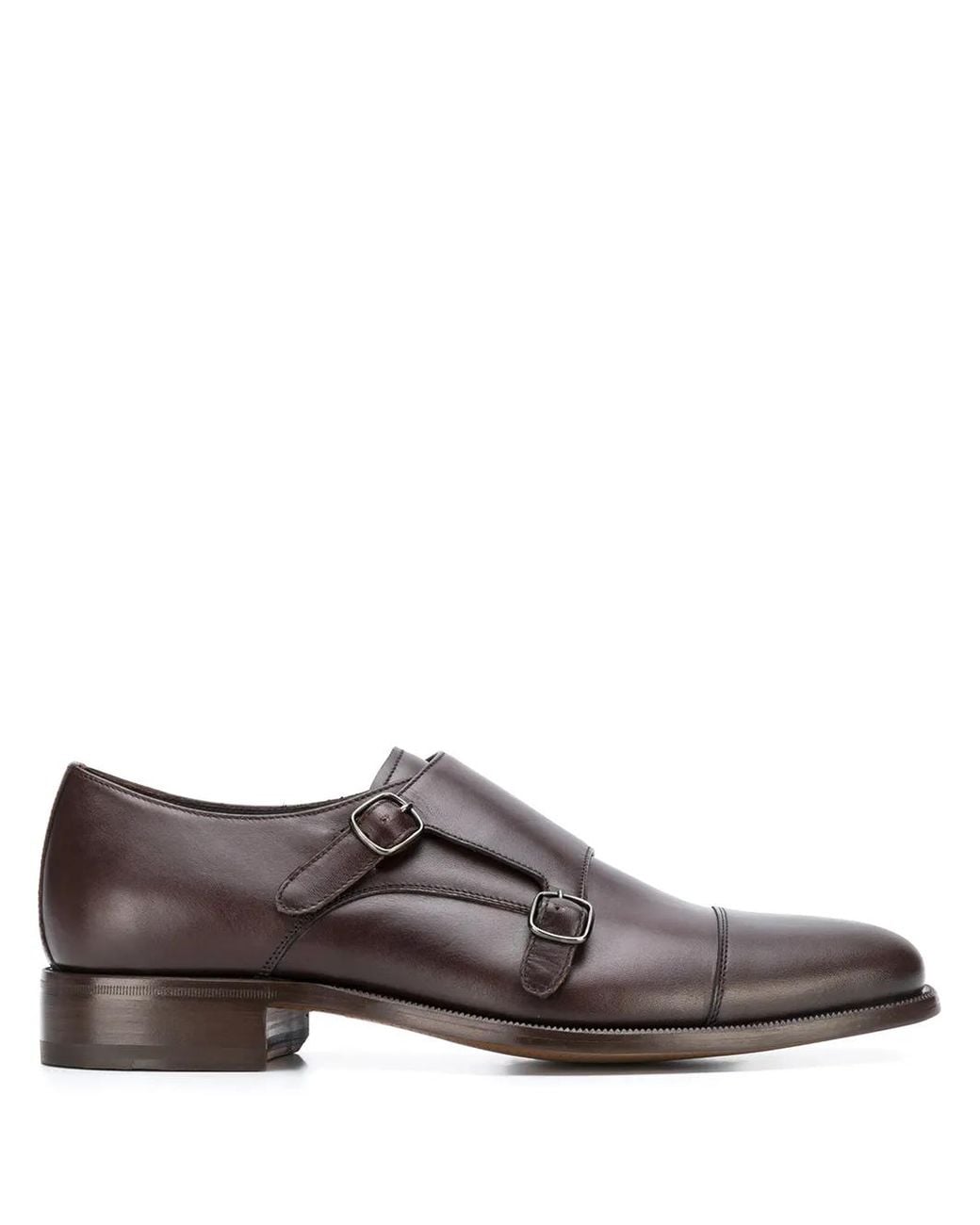 Scarosso Brown Classic Monk Shoes for men