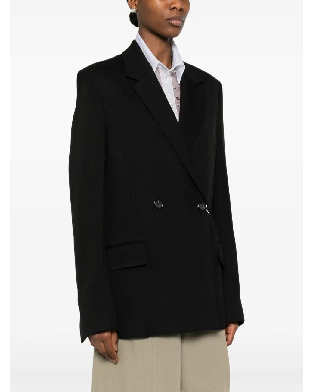 Totême Black Long Boxy Blazer
