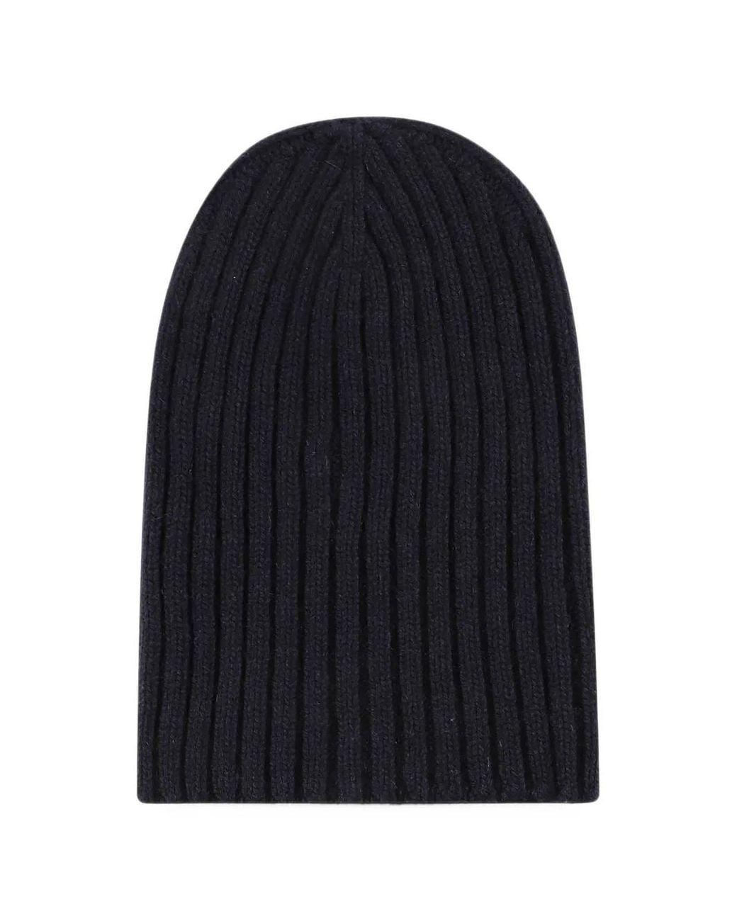Aragona Blue Ribbed-Knit Cashmere Beanie Hat for men