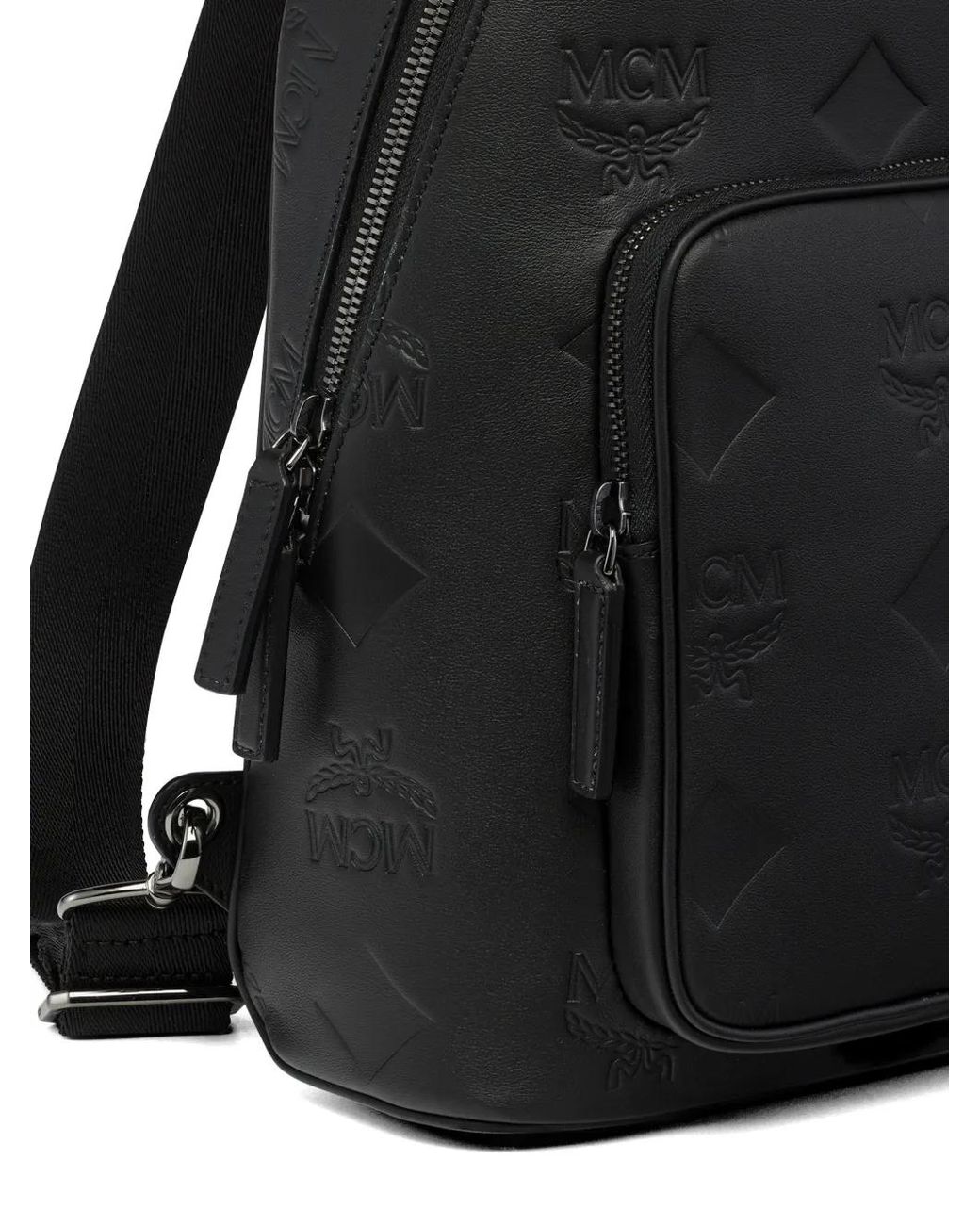 Borsa Messenger Aren Con Monogramma di MCM in Black da Uomo