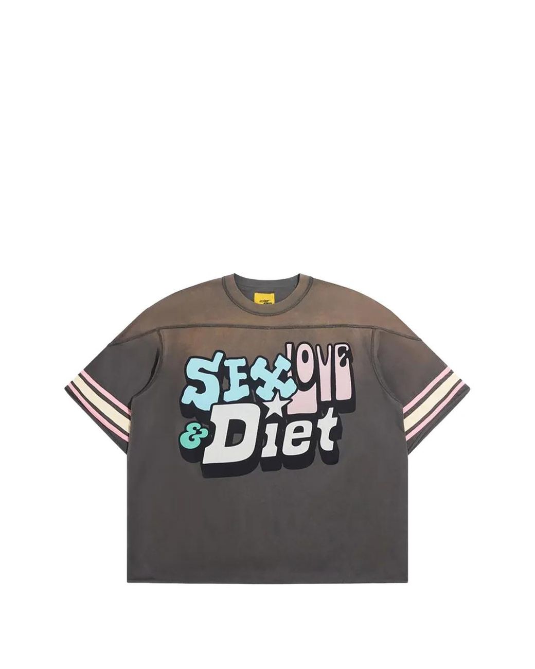 DIET STARTS MONDAY Black Faded Graphic-Print T-Shirt for men