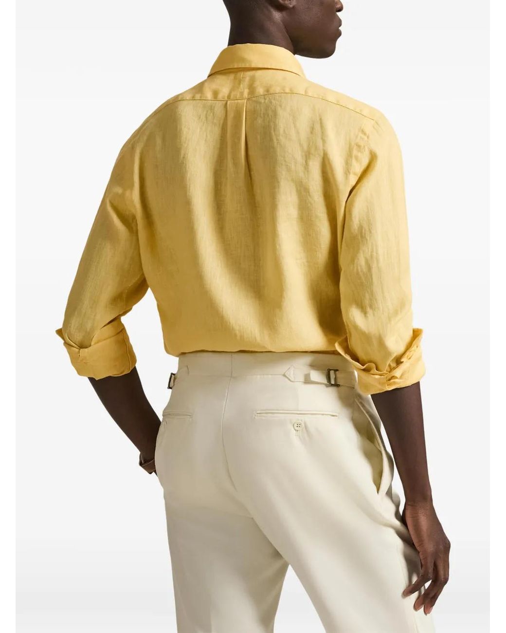 Polo Ralph Lauren Yellow Logo-Embroidered Button-Down Shirt for men