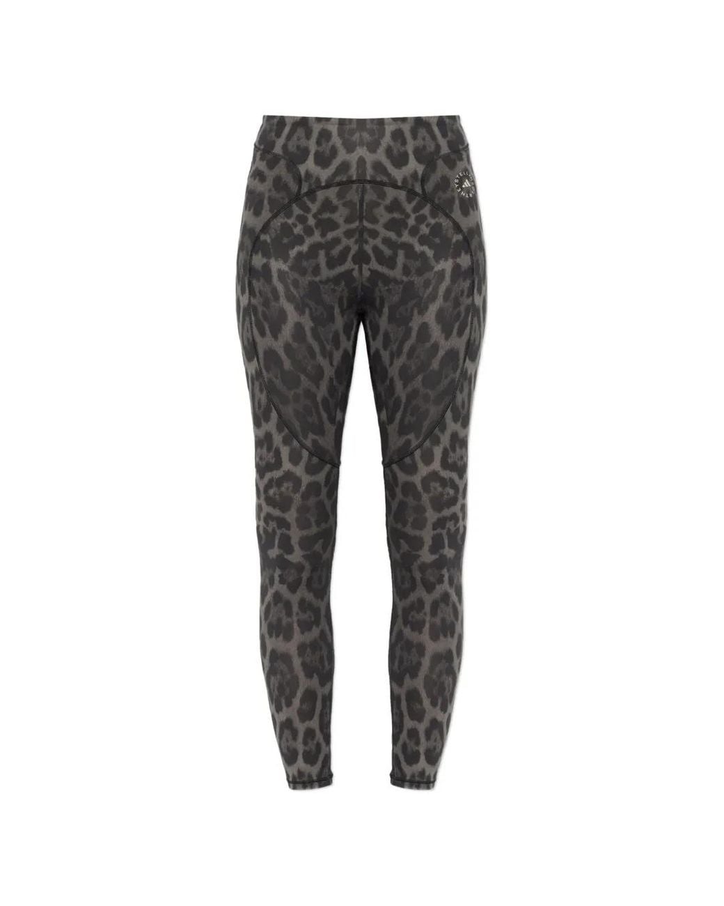 Adidas By Stella McCartney Black X Stella Mccartney Leopard-Print Logo-Print Leggings
