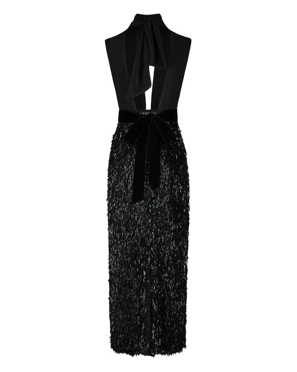 Johanna Ortiz Black Her Vibe Embellished Keyhole-Neck Maxi Dress
