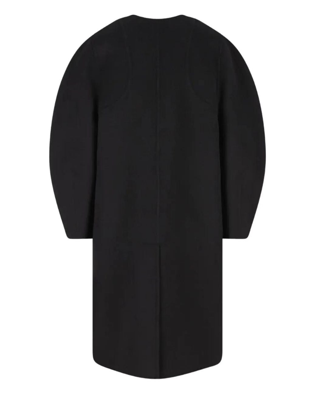 Fendi Black Puff-Sleeve Velvet-Pocket Coat