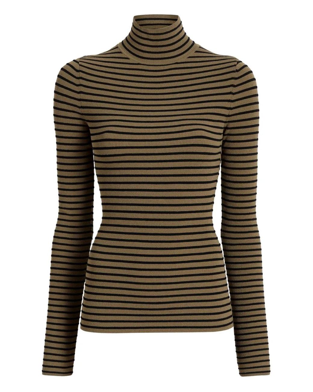 Proenza Schouler Green Didi Striped Turtleneck Top