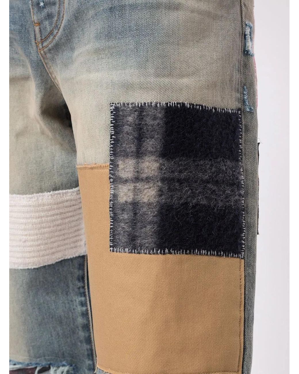 Amiri Gray Patchwork Straight-Leg Jeans for men
