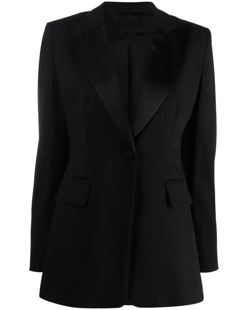 Max Mara Black Single-Breasted Wool-Blend Blazer