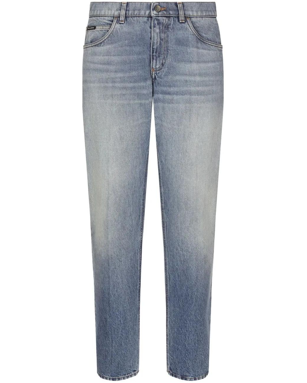 Vaqueros Rectos Con Efecto Lavado Dolce & Gabbana de hombre de color Blue
