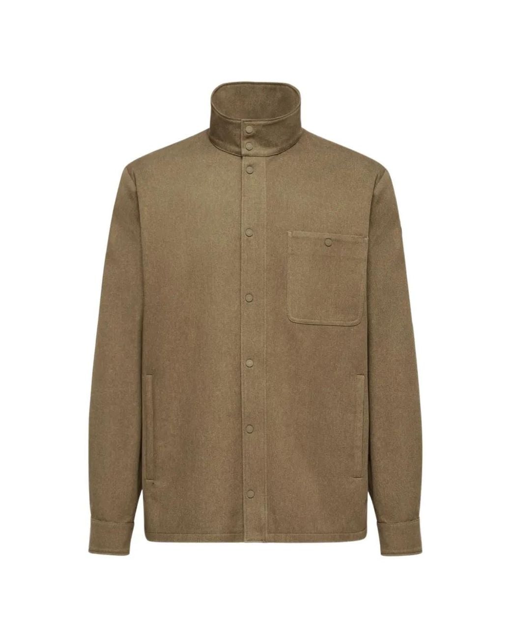 Moncler Natural Leather Logo Cotton Jacket for men