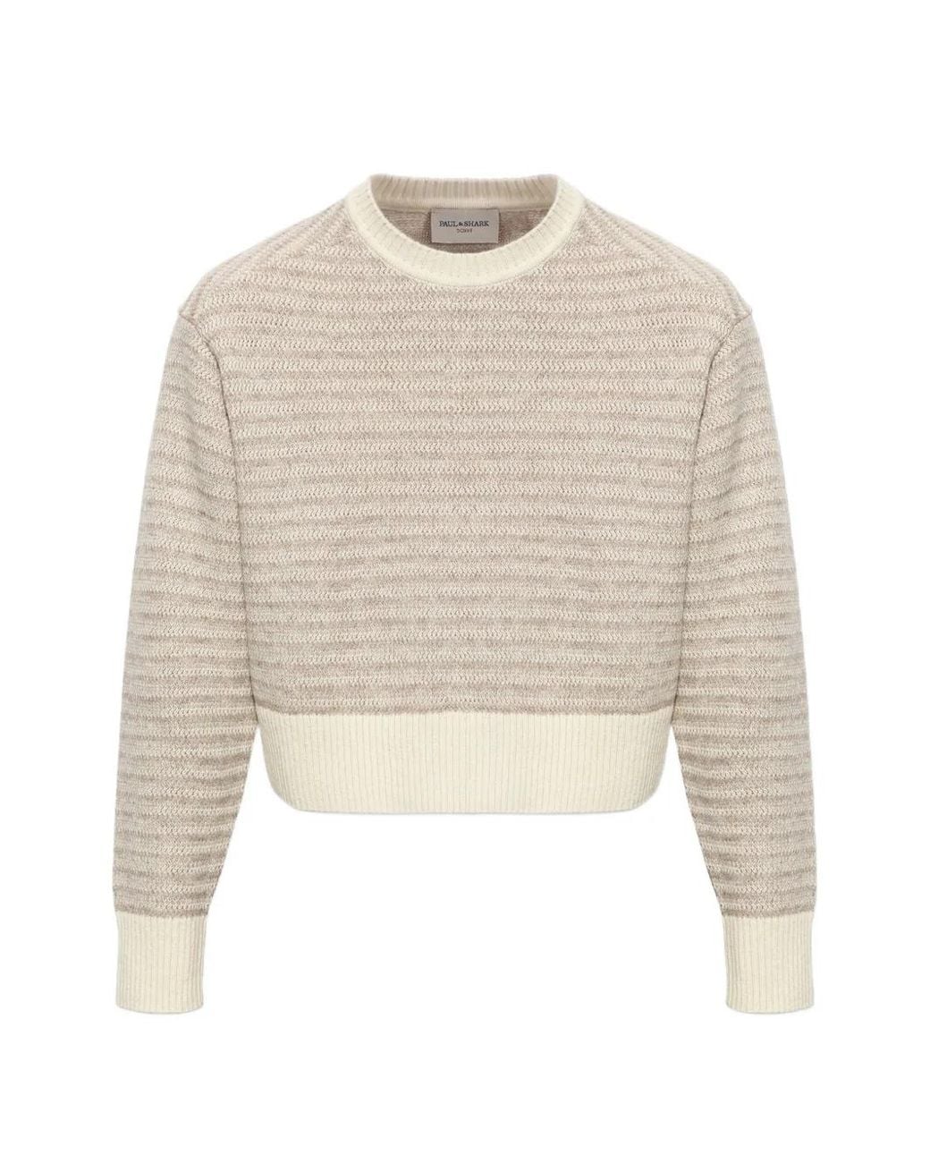 Paul & Shark White Striped Wool Sweater