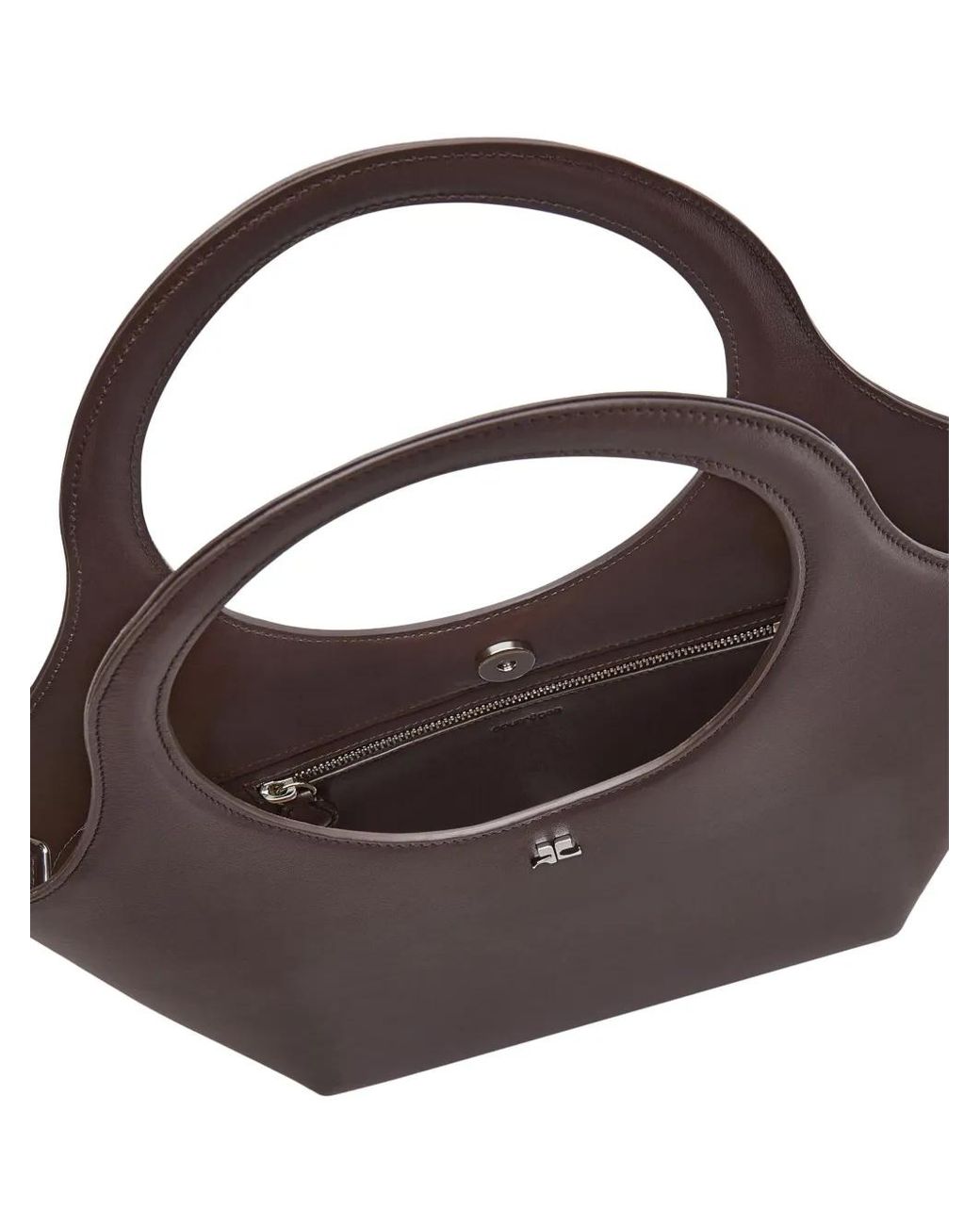 Courreges Brown Medium Holy Leather Tote Bag