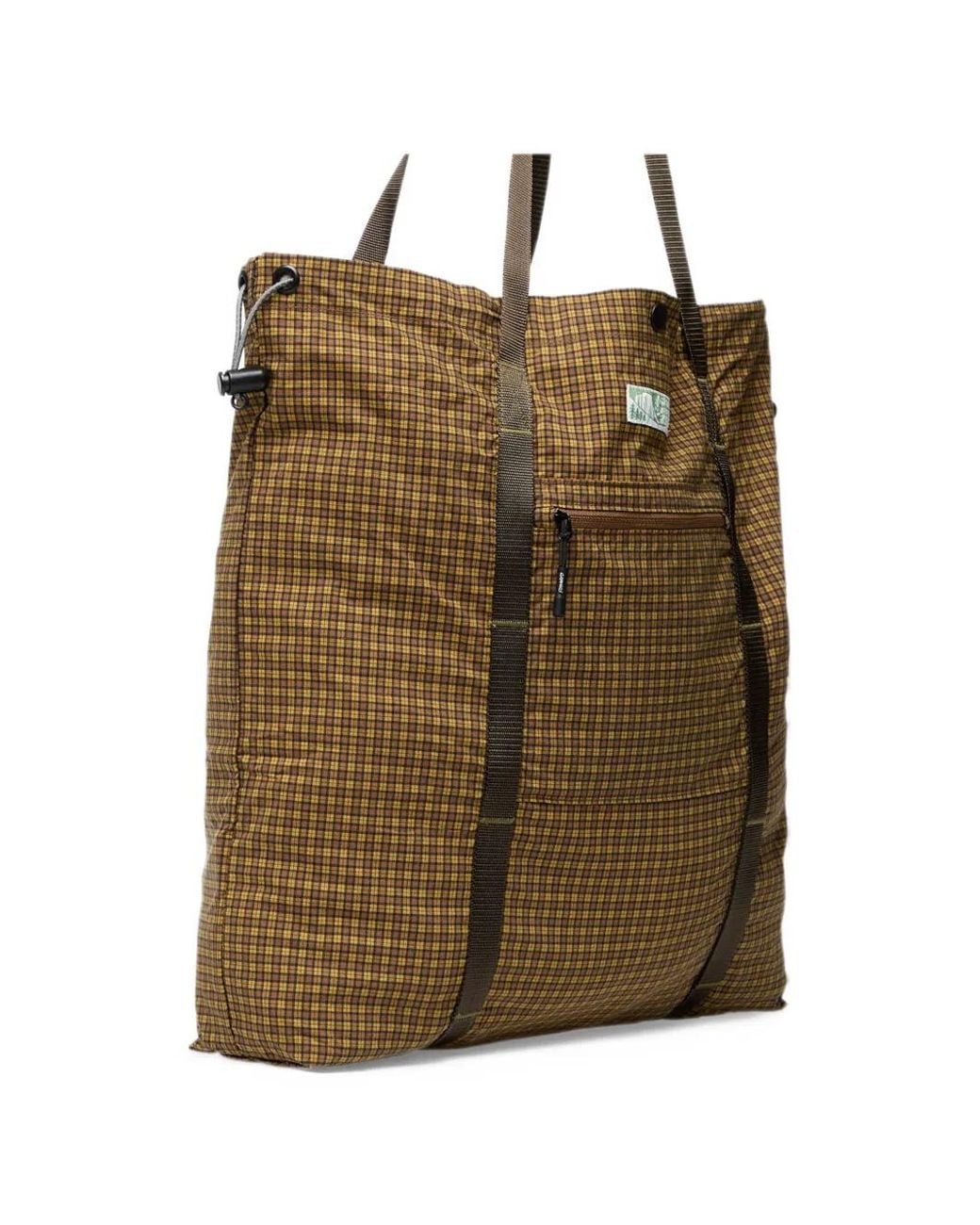 Gramicci Brown Utility Check Tote Bag