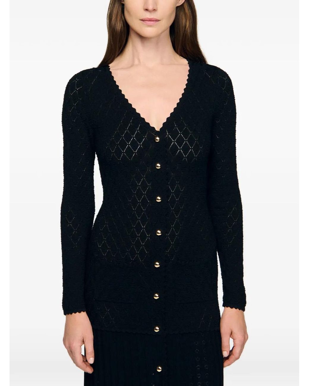 Sandro Black Knitted Maxi Dress