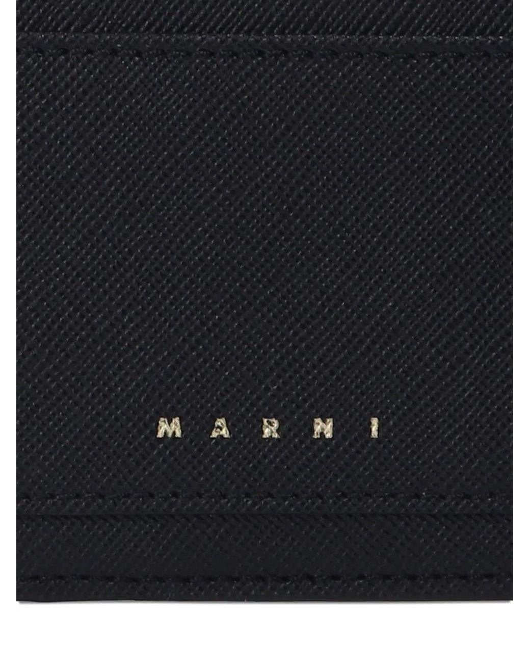 Marni Black Logo-print Zipped Card Holder