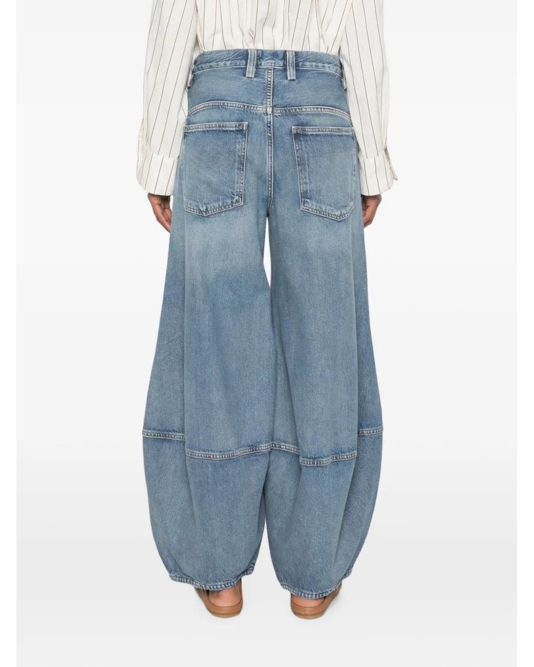 Agolde Blue Seam-Detail Barrel-Leg Jeans