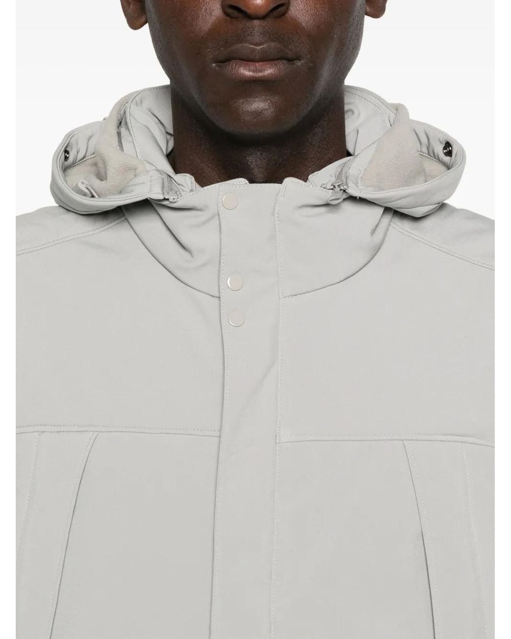 C P Company Gray Hooded Waistcoat for men