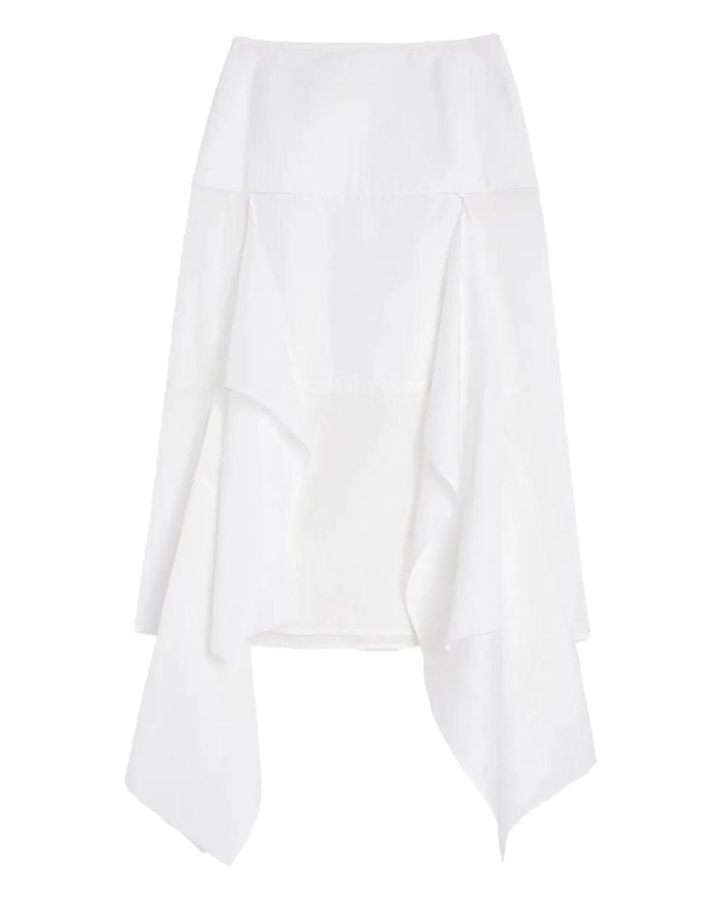 Jil Sander White Cotton Midi Skirt