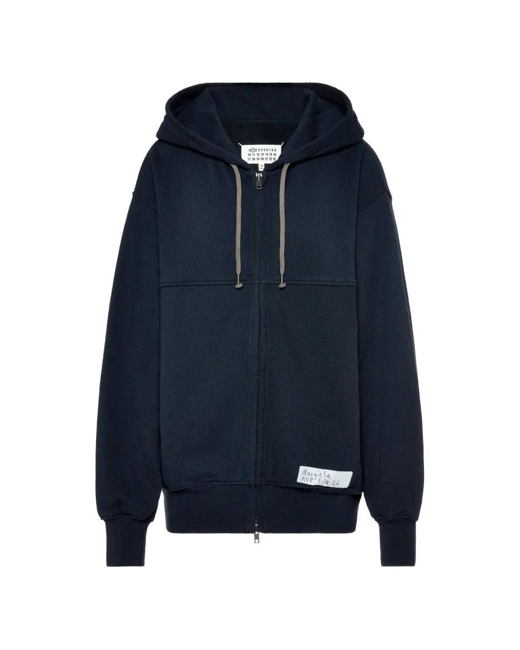 Maison Margiela Blue Cotton Zip Hoodie