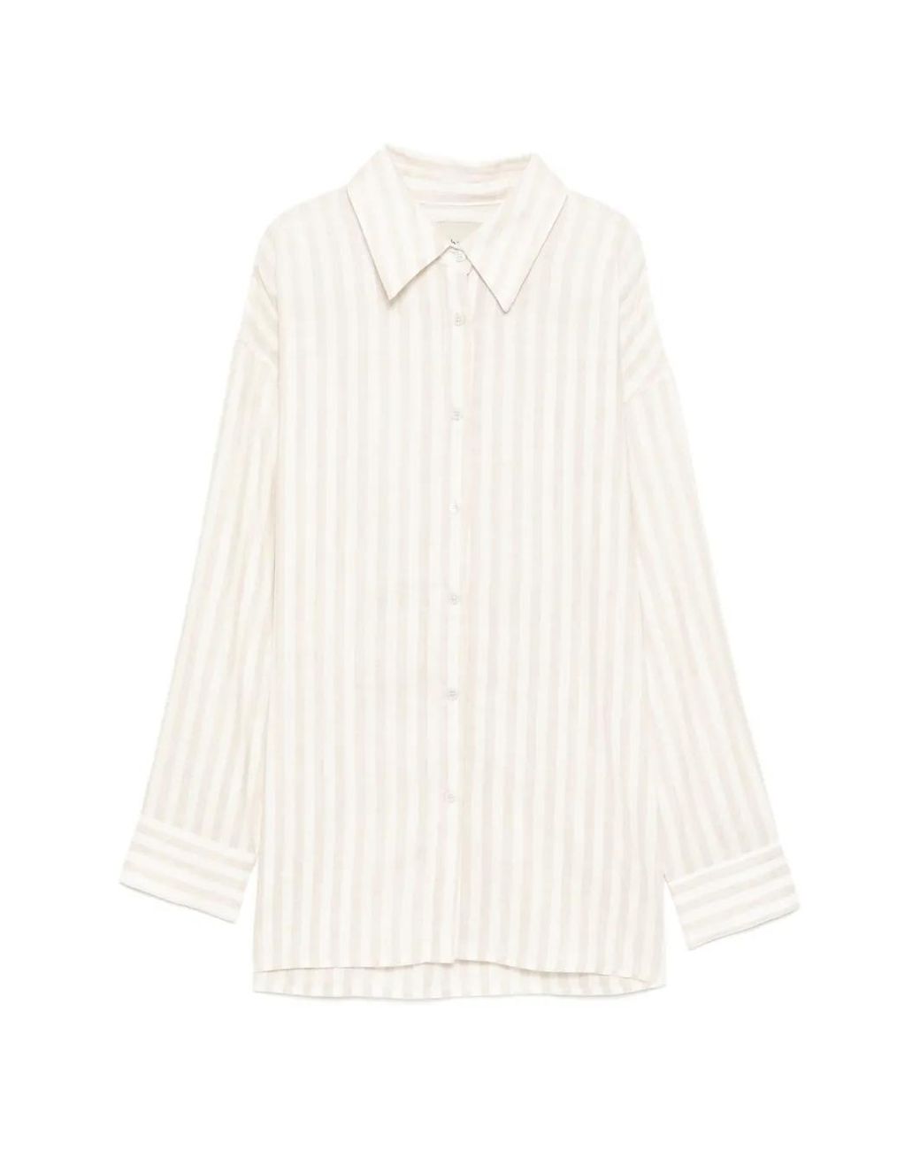 Bambah White Pinstripe Linen Shirt