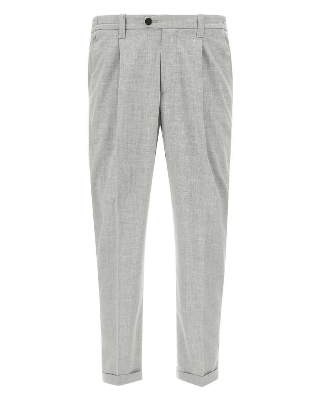 Pantalones De Vestir Con Pinzas Devore de hombre de color Gray