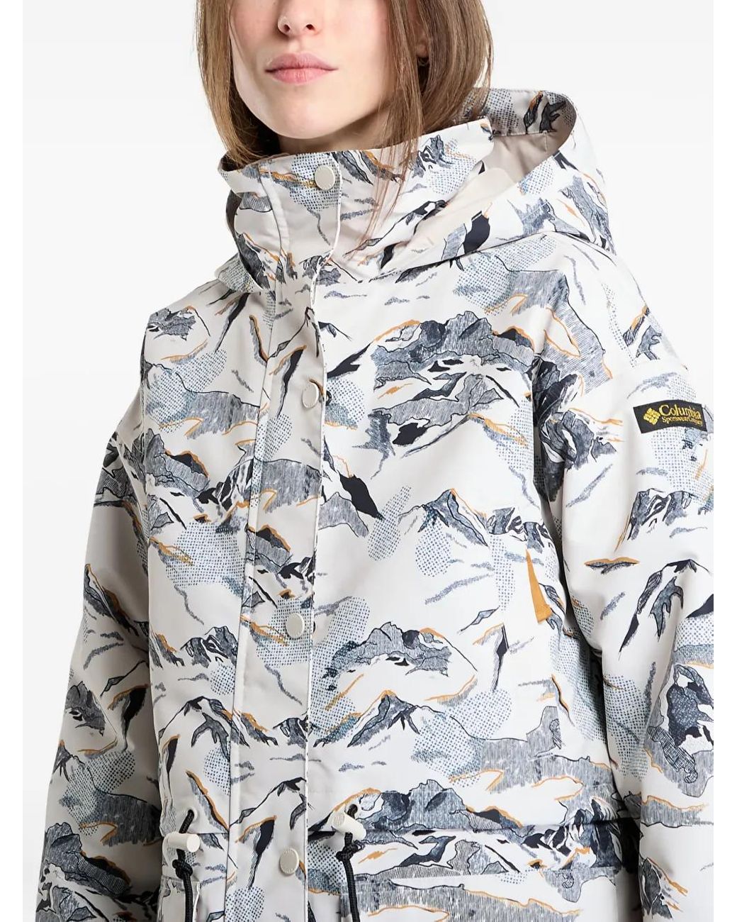 Columbia White High Cascades Patterned Jacket