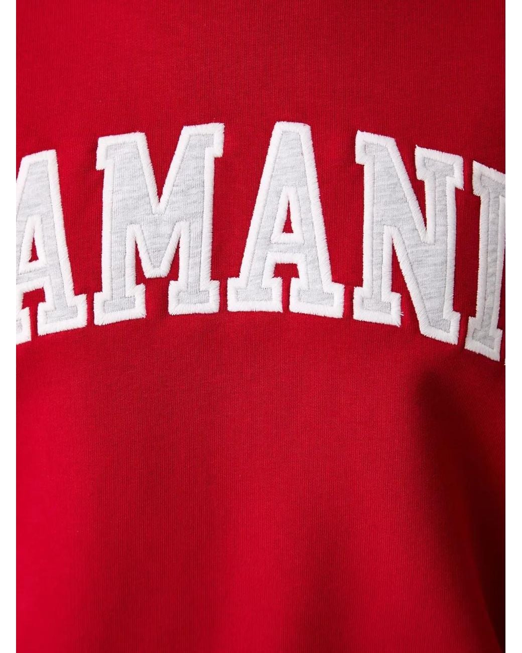 La Mania Red Ruffie Logo-Patch Sweatshirt