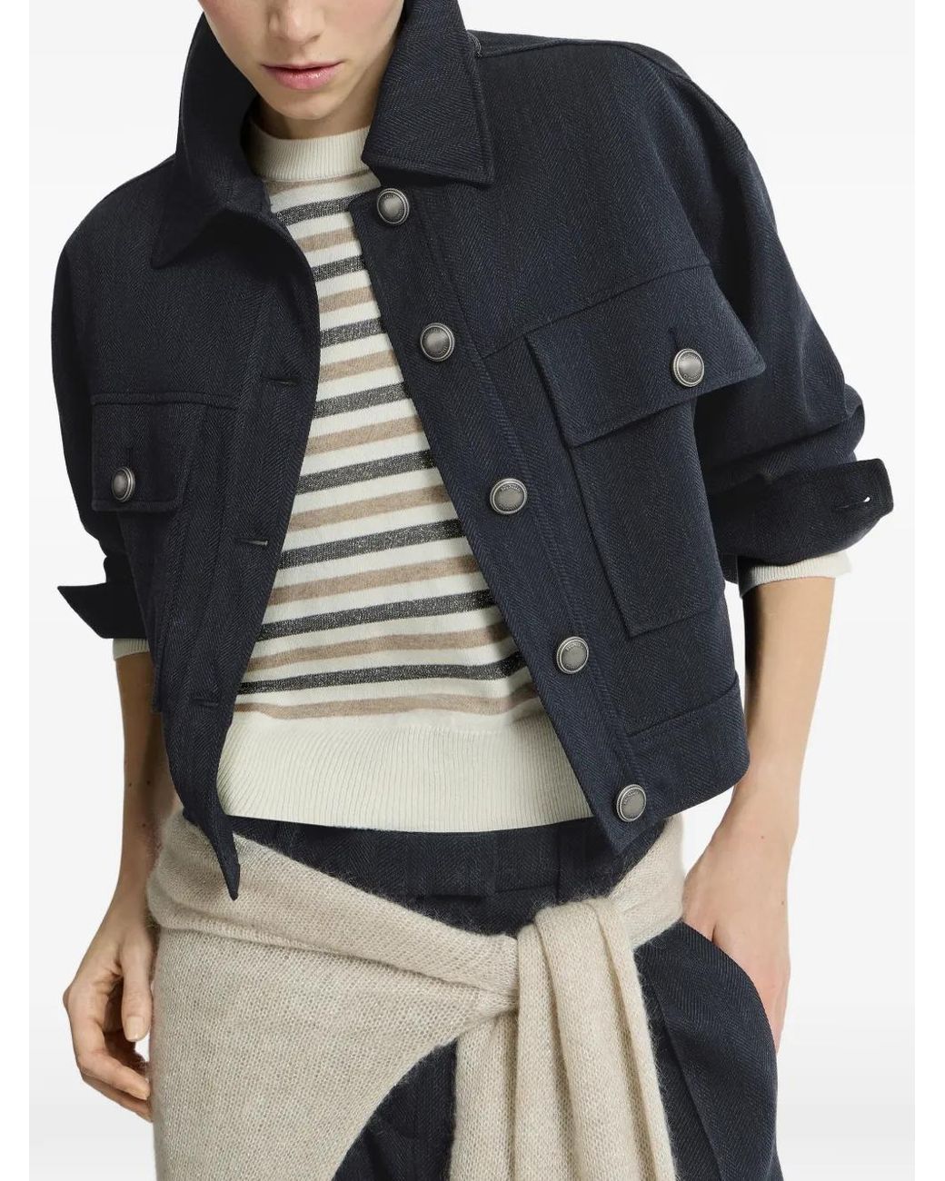 Brunello Cucinelli Blue Wool Jacket