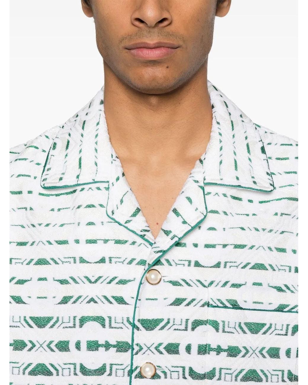 Casablanca Blue Monogram-Gradient Towelling Shirt for men
