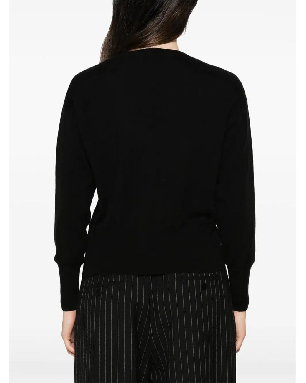 Alpha Studio Black Button-Fastening Long-Sleeve Cardigan