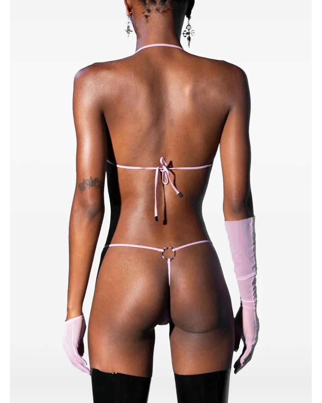 Zhilyova Pink Icon Ring-Detail Halter Bra
