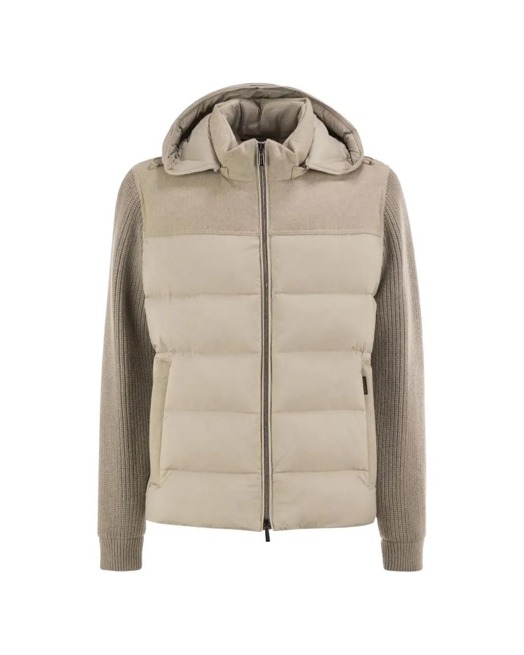 Moorer Natural Hooded Padded Jacket for men