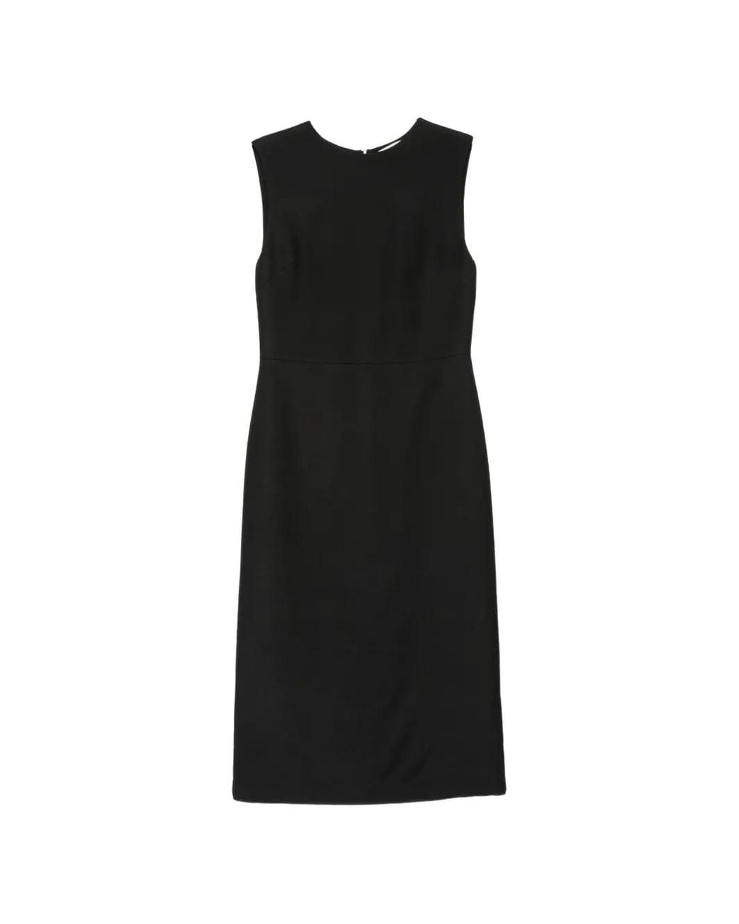 Liviana Conti Black Sleeveless Round-Neck Midi Dress