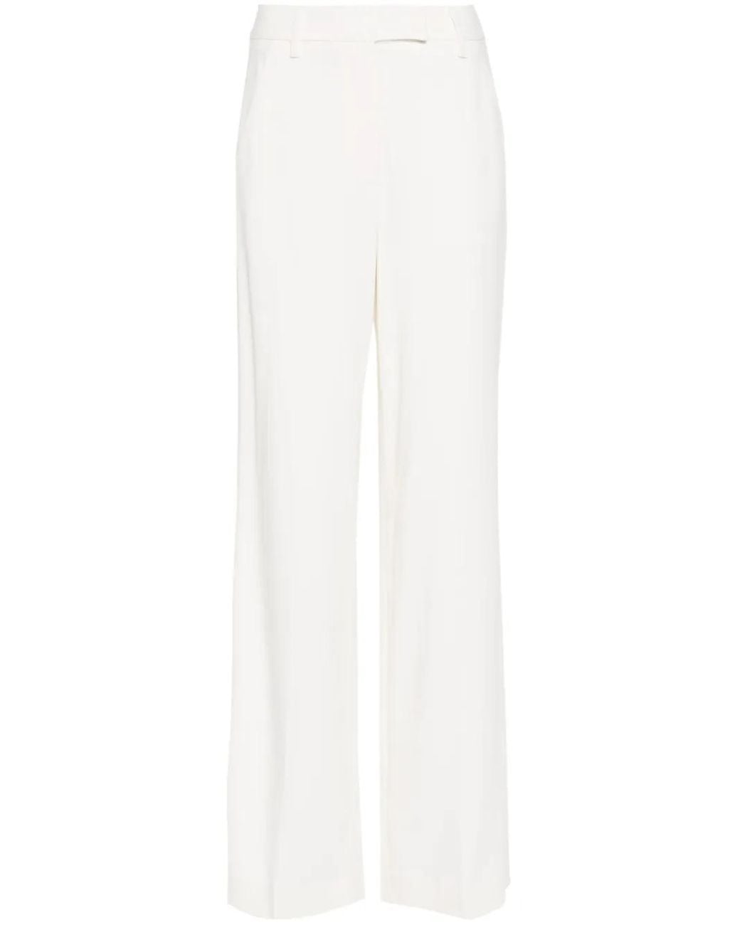 Lorena Antoniazzi White Crepe Straight Trousers