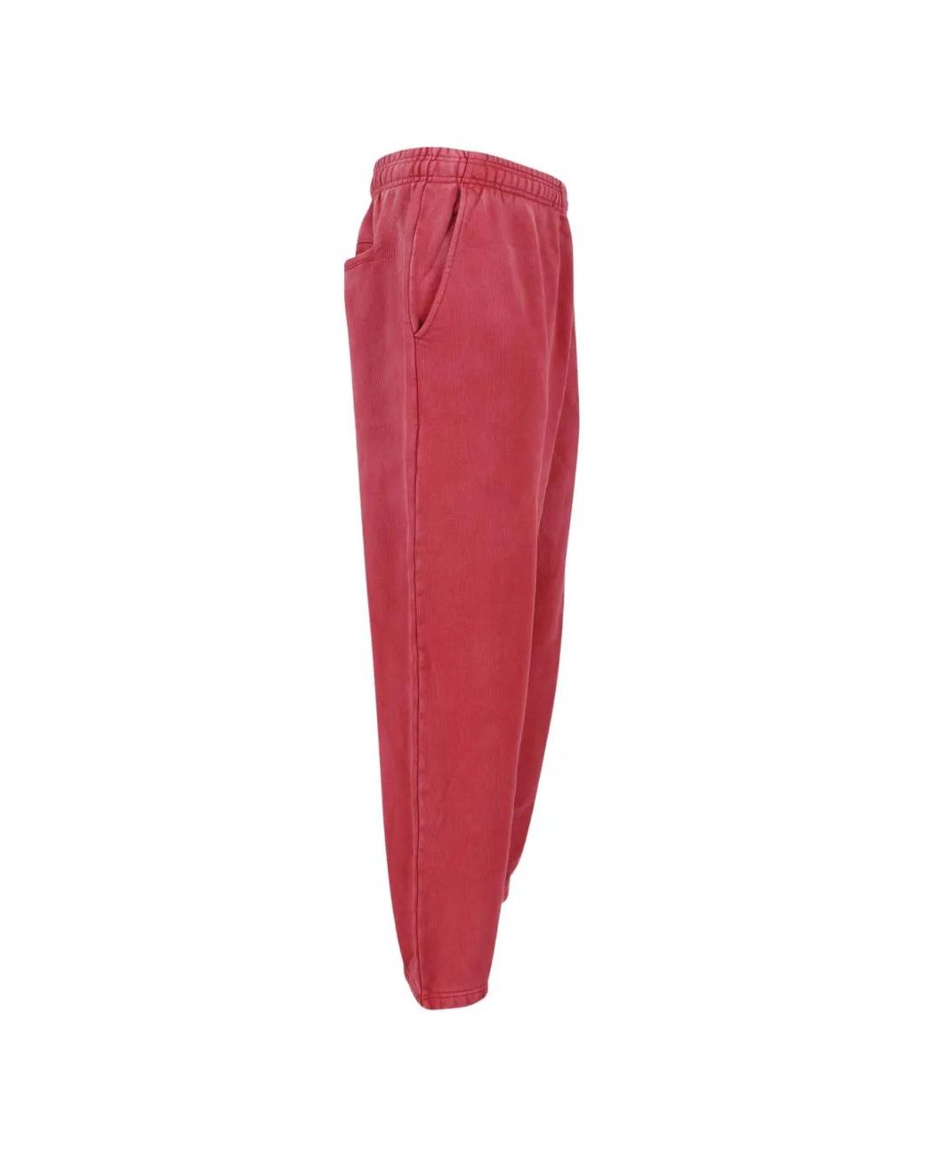 Entire studios Red Washed-Effect Drawstring Track Pants