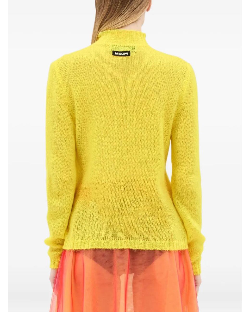 MSGM Yellow Long-Sleeve Sweater