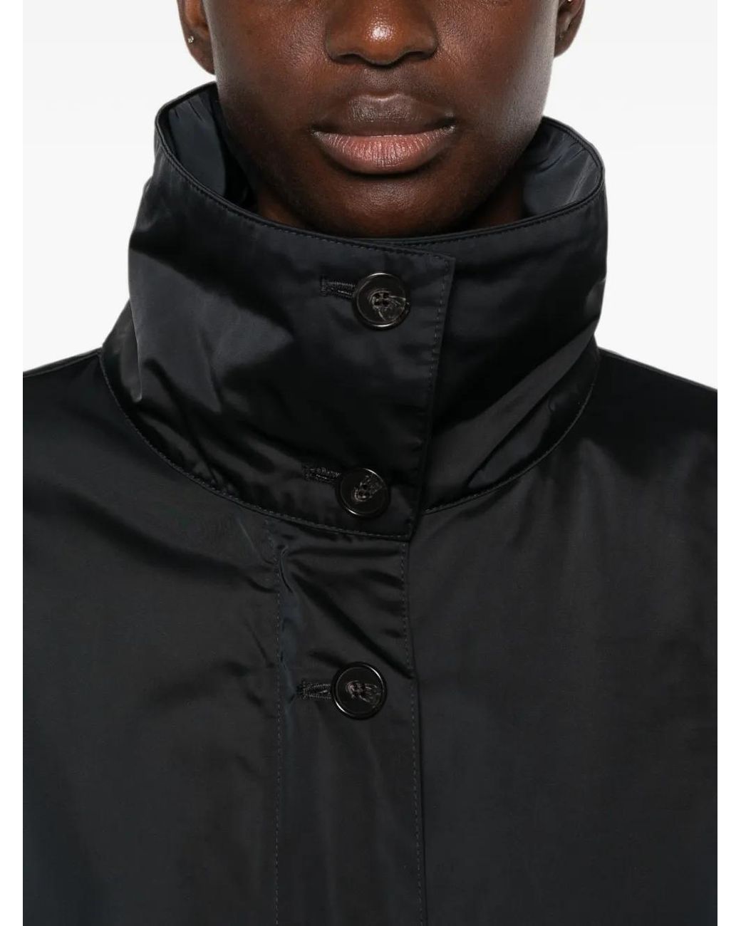 Marc O' Polo Black High-Neck Button-Up Jacket