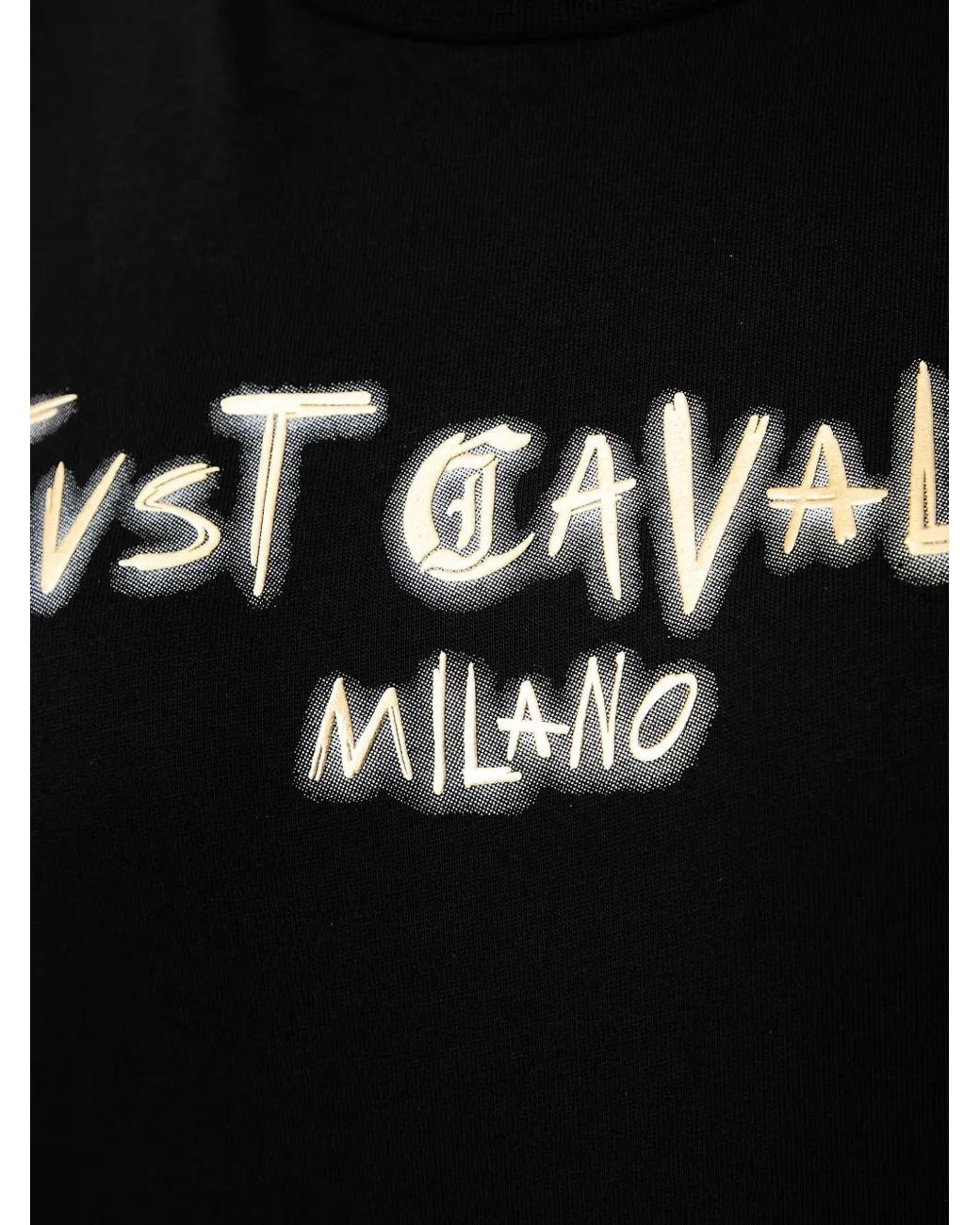 Just Cavalli Black Logo-Print T-Shirt