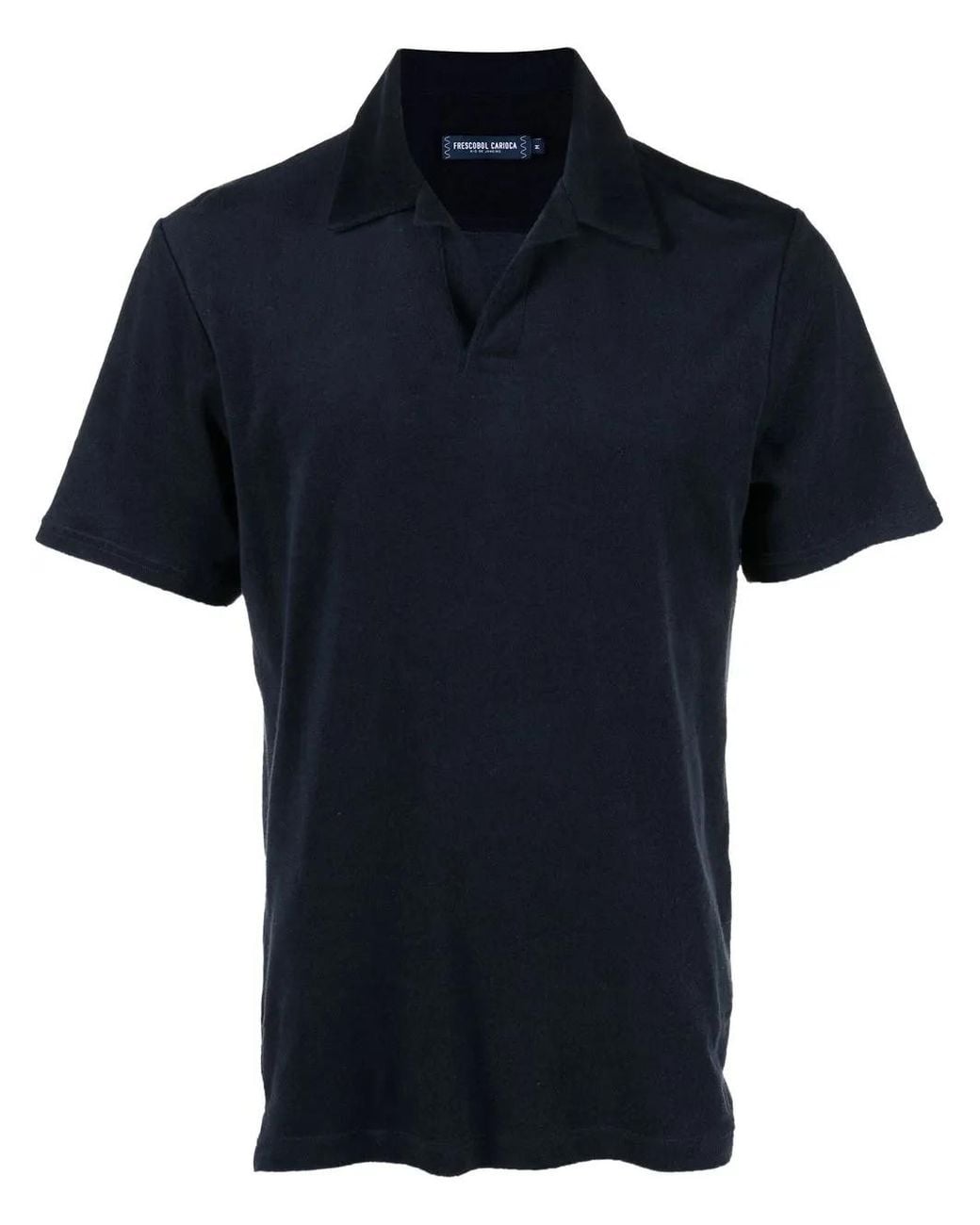 Frescobol Carioca Blue Faustino Terry Buttonless Polo Shirt for men