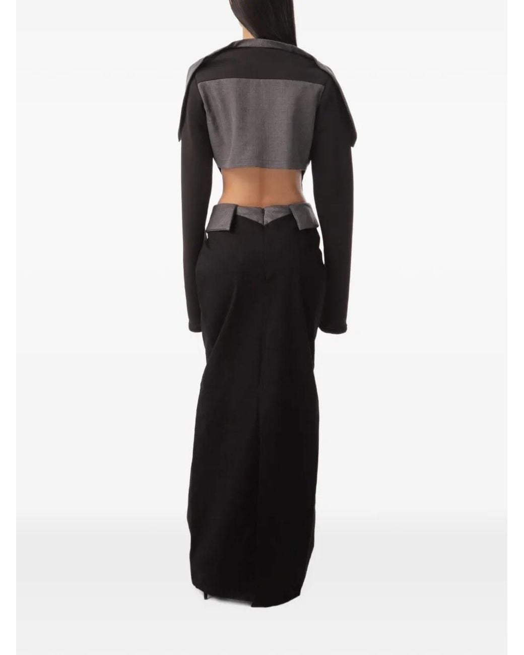 TANIA ORELLANA Gray Laika Cut-Out Crop Top