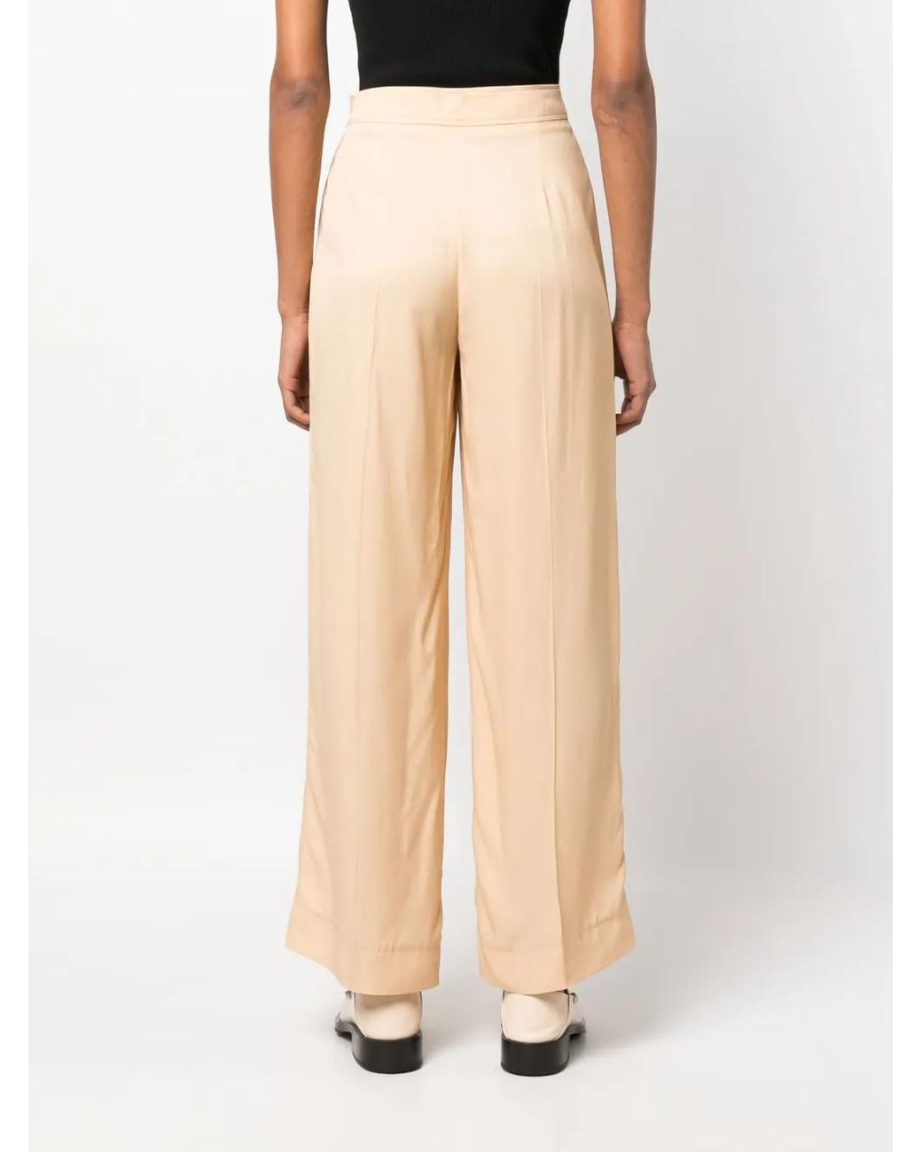Jil Sander Natural High-Waist Wide-Leg Trousers