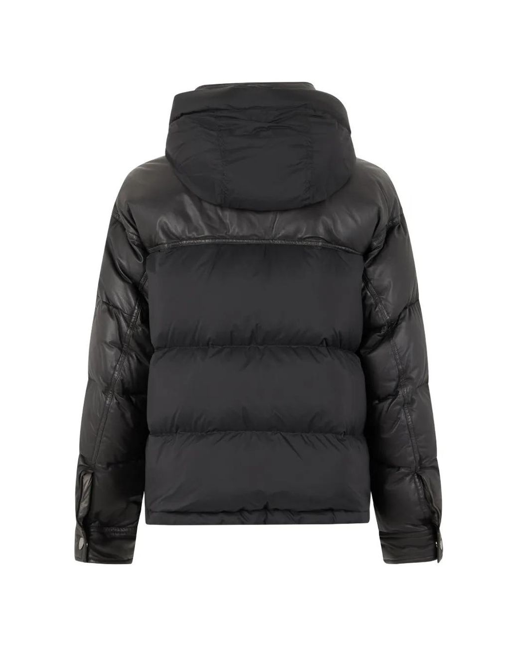 Moorer Black Padded-Design High-Neck Puffer Jacket