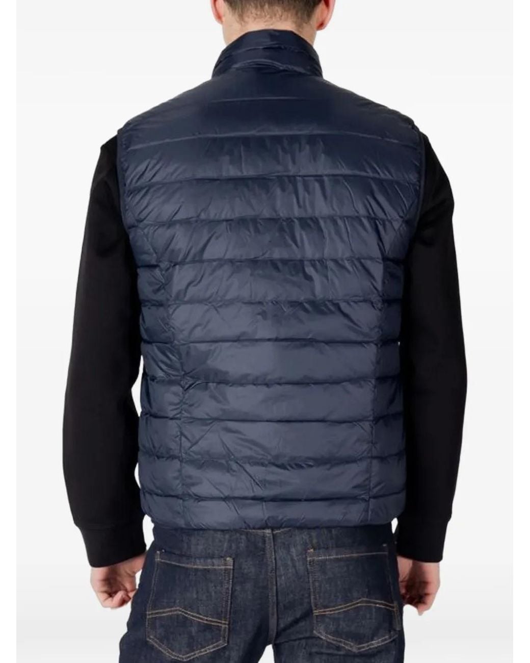 EA7 Blue Quilted Packable Gilet for men