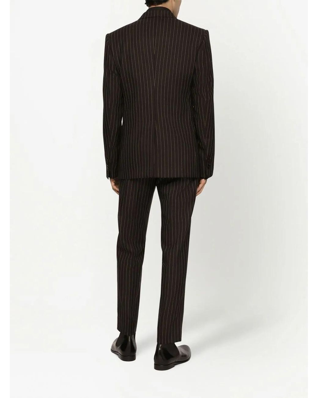 Dolce & Gabbana Black Sicilia Pinstripe Double-Breasted Blazer for men