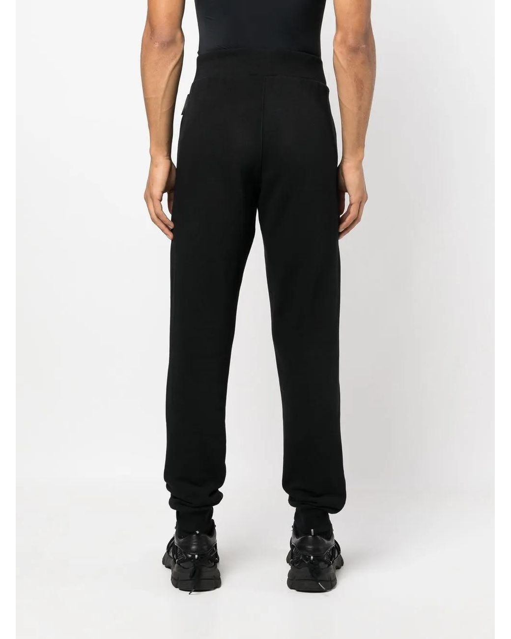 Philipp Plein Black Logo-Patch Track Pants for men