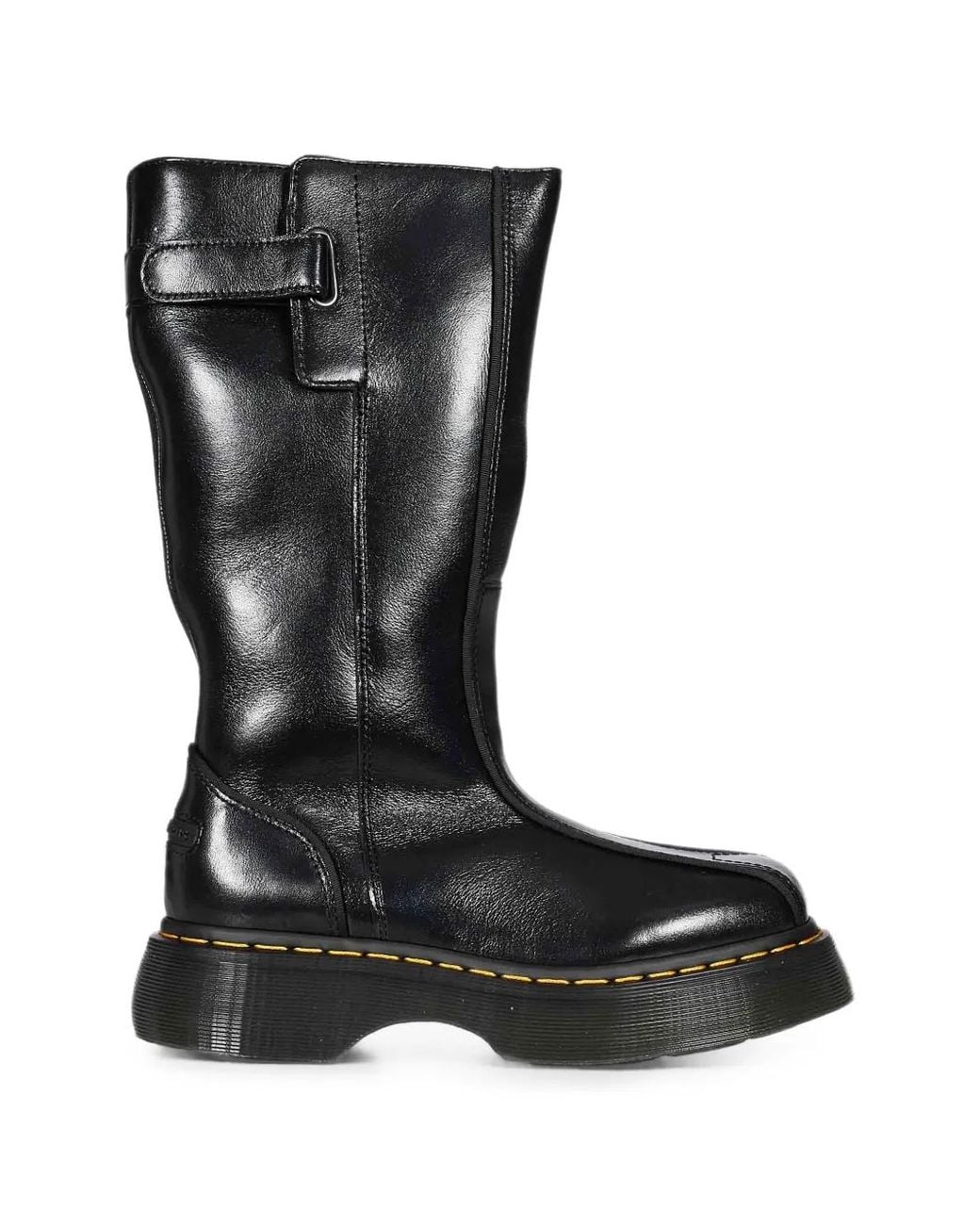 Dr. Martens Black Buzz Hi Buckled Leather Boots