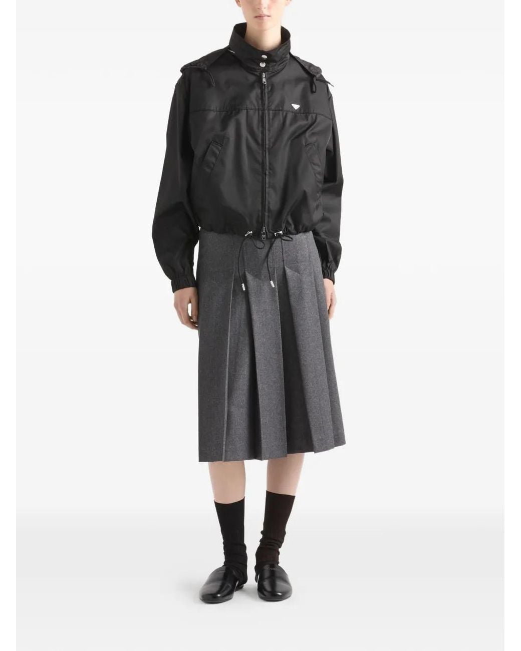 Prada Black Hooded Zip-Up Jacket
