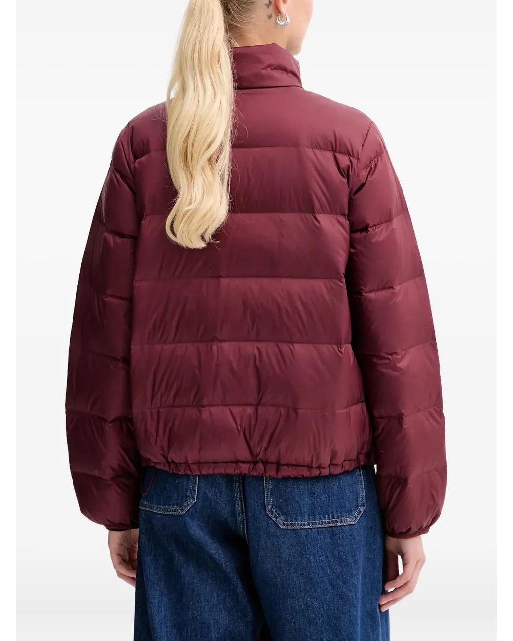 Levi's Red Willa Down Packable Zip Puffer Jacket