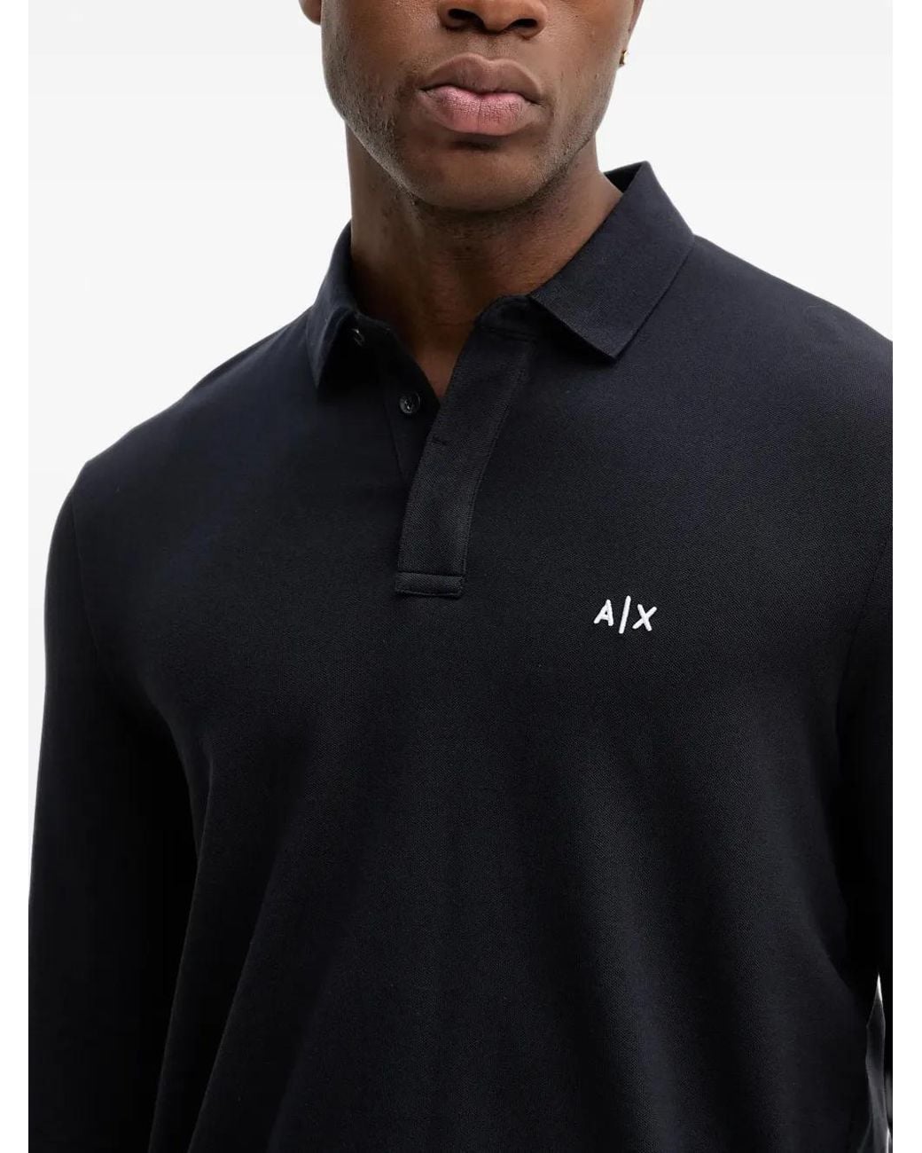 ARMANI EXCHANGE Blue Polo À Logo Brodé for men