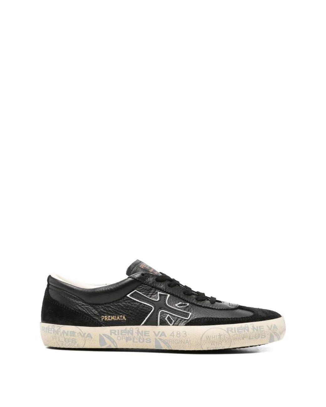 Premiata White David Suede Sneakers